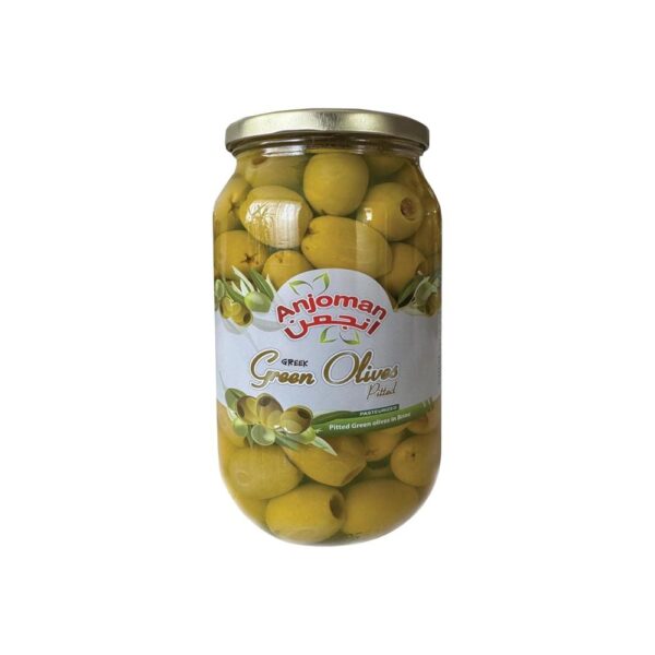 Anjoman Green Pitted Olives 1Lit