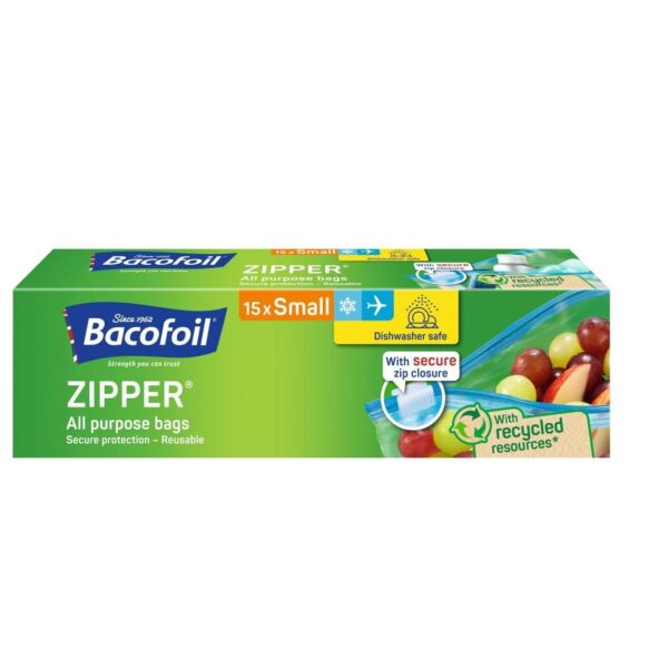 Bacofoil Zipper Bag Sml 15'S
