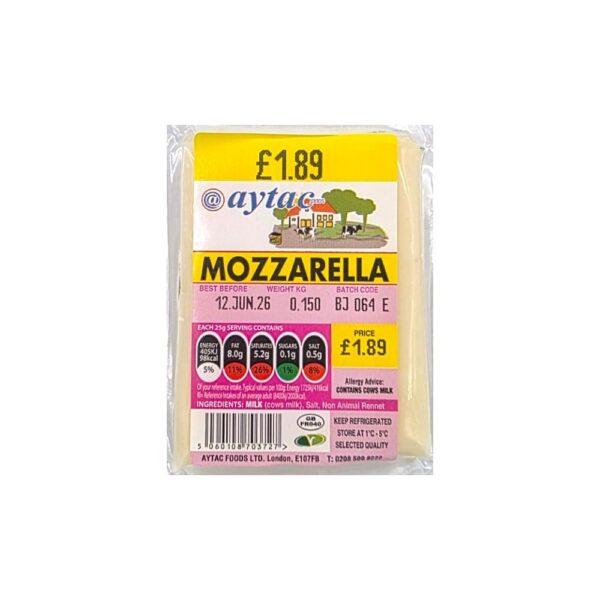 Aytac Mozzarella Block Cheddar 160G