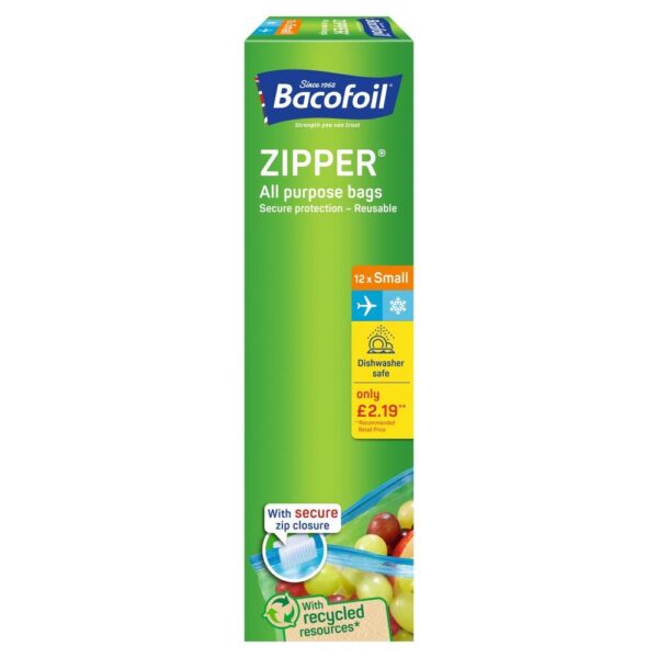Bacofoil Zipper All Purpose Bags 12'S