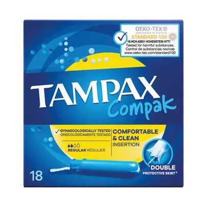 Tampax Compak Regular Tampons With Applicator X18