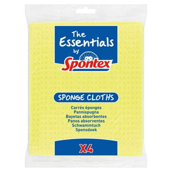 Spontex The Essentials 4 Sponge Cloths