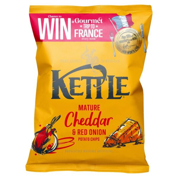 Kettle Mature Cheddar and Red Onion Potato Chips 80g