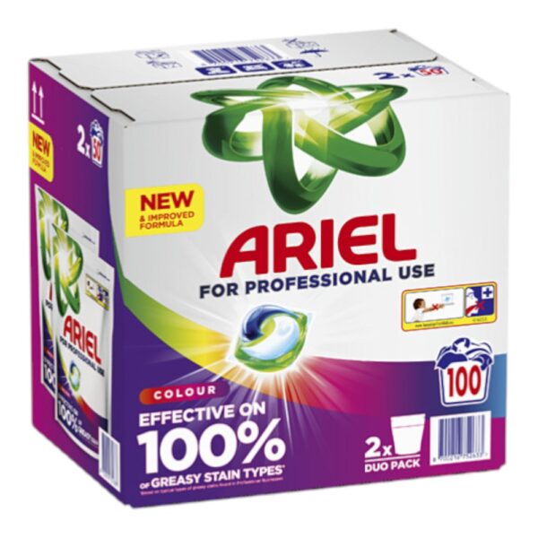 Ariel Professional All-in-1 Pods Washing Detergent Capsules Colour 100 Washes