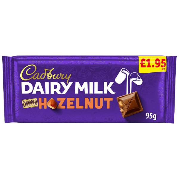 Cadbury Dairy Milk Chopped Hazelnut Chocolate Bar 95 g