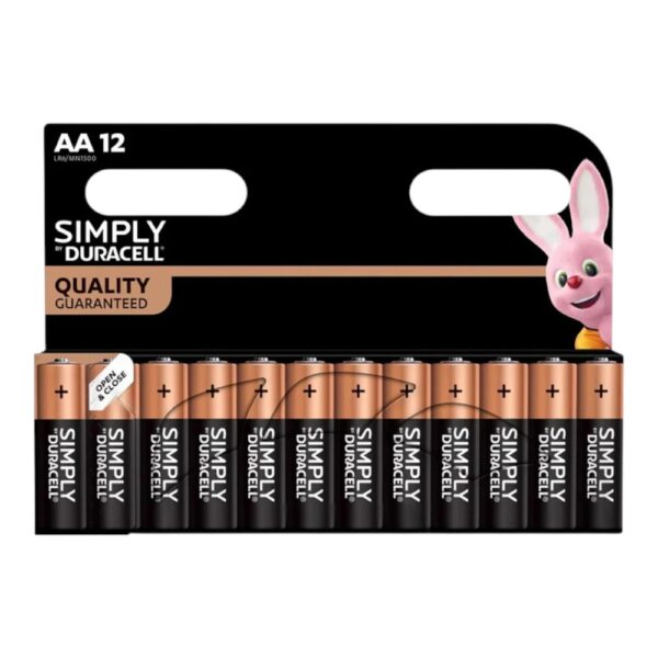 Duracell Simply AA MN1500 Battery 12 Pack
