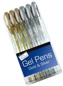 Tallon Silver Gold Gel Ink Pens 6 Pack