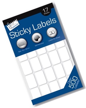 Tallon White Sticky Labels 12x19MM