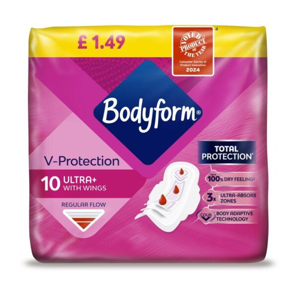 Bodyform Cour-V Ultra Normal Sanitary Towels Wings 10 Pack