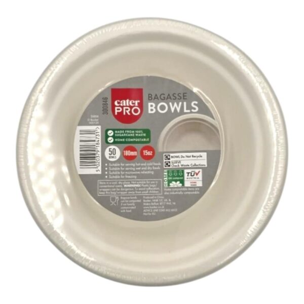 CaterPro Bagasse Bowls 50s 18cm