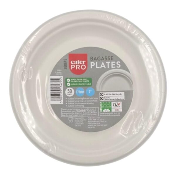 CaterPro Bagasse Plate 17.5cm 50s