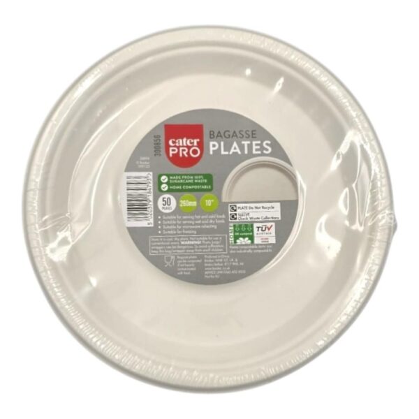 CaterPro Bagasse Plates 10inch 50s
