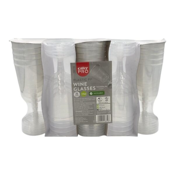 CaterPro Plastic Wine Glass 175ml 25s