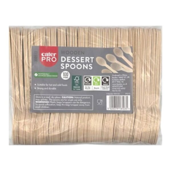 CaterPro Wooden Dessert Spoon 100s
