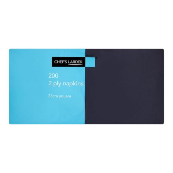 Chef's Larder 200 2ply Black Napkin