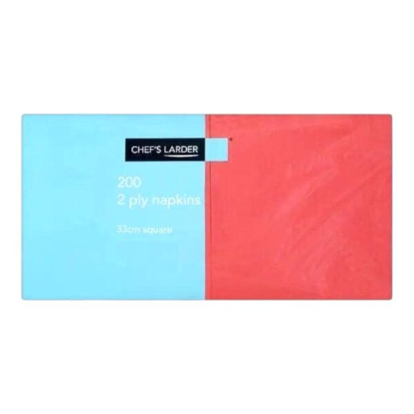 Chef's Larder 200 2Ply Red Napkins