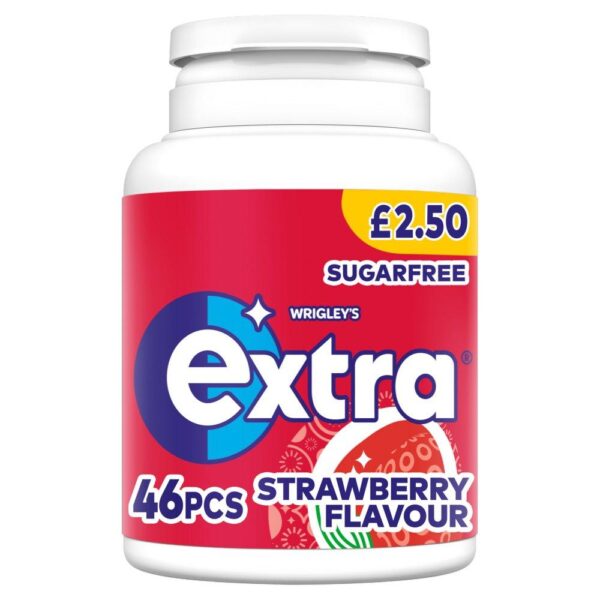 Extra Chewing Gum Bottle Sugar Free Strawberry X46 Pieces