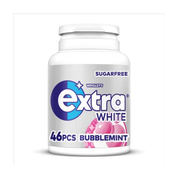 Extra White Chewing Gum Bottle Sugar Free Bubblemint X46 Pieces