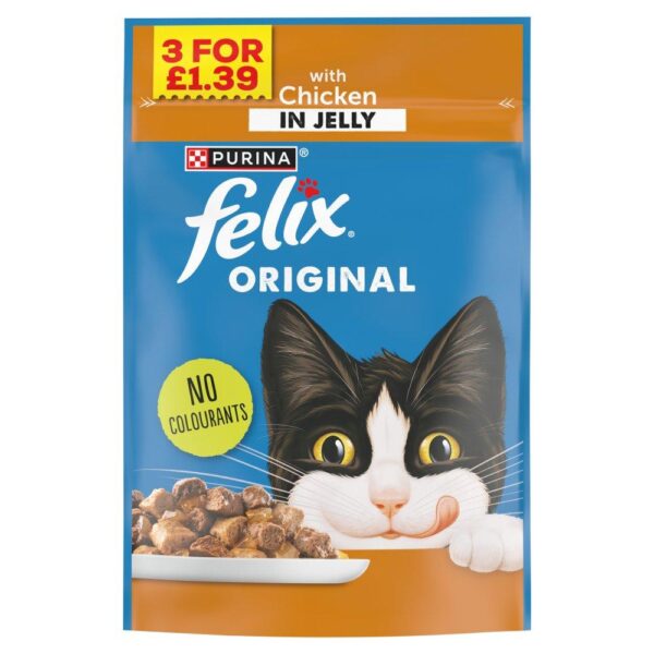 Felix Original Chicken In Jelly Wet Cat Food X3