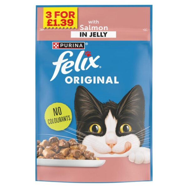 Felix Original Salmon Wet Cat Food X3