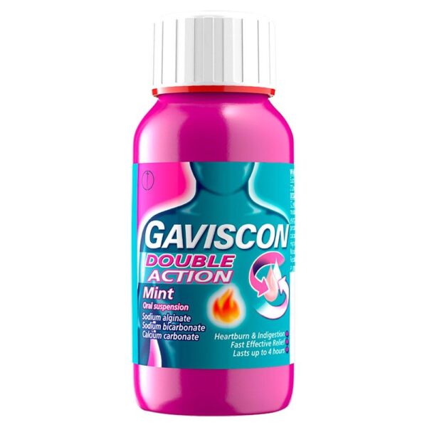 Gaviscon Double Action Heartburn and Indigestion Liquid Mint Flavour