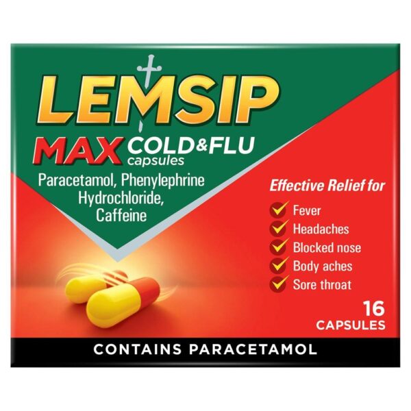 Lemsip Max Cold and Flu 16 Capsules