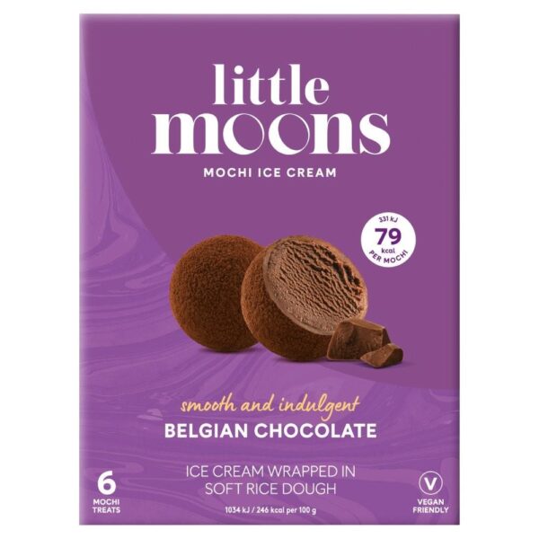 Little Moons Belgian Chocolate Mochi Ice Cream Frozen Snack