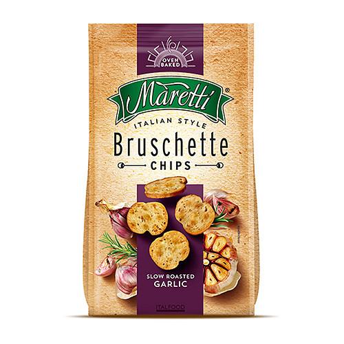 Maretti Oven Baked Bruschette Chips Slow Roasted Garlic 70g