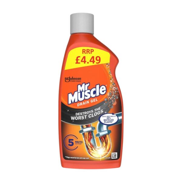 Mr Muscle Drain Gel Plughole Unblocker 500Ml Pm