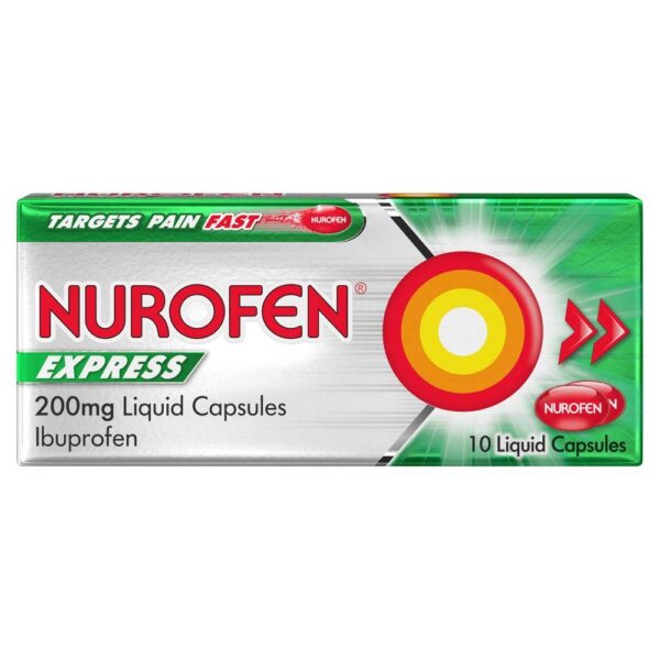 Nurofen Express Pain Relief 200Mg Liquid Capsules X10