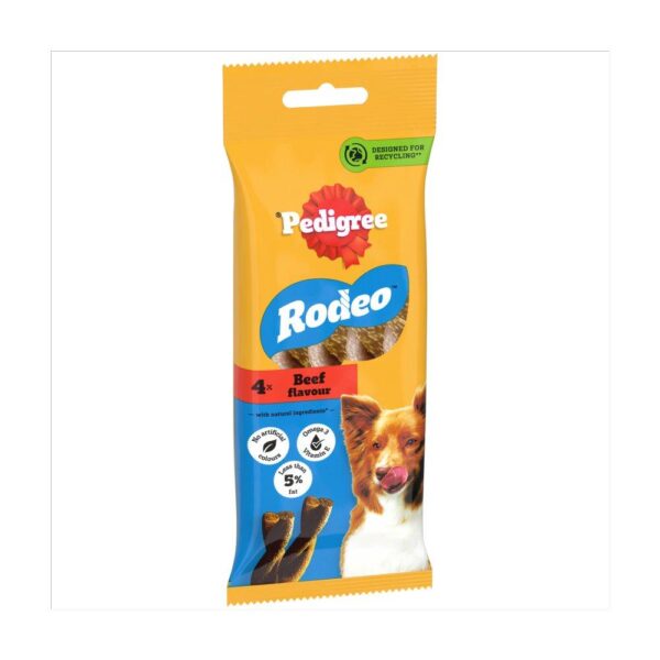 Pedigree Rodeo Beef Dog Treats 4 Sticks