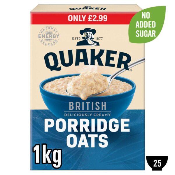 Quaker British Porridge Rolled Oats 1kg