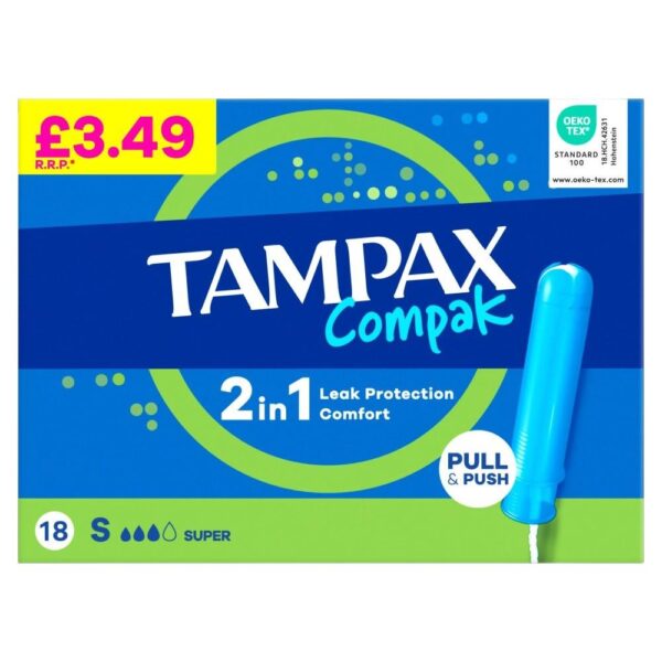 Tampax Compak Super Tampons With Applicator X18