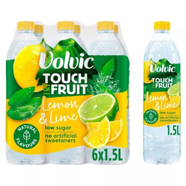 Volvic Touch Of Fruit Low Sugar Lemon and Lime Natural Flavoured Water