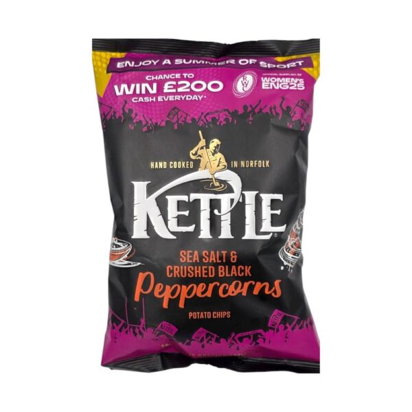 Kettle Sea Salt and Crushed Black Peppercorns Potato Chips 130g